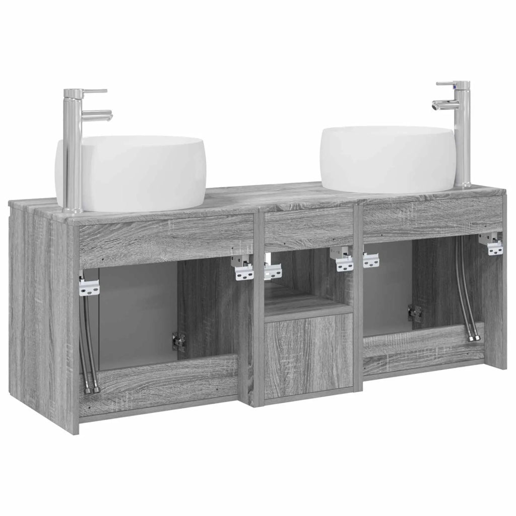 Set di Armadi da Bagno 3 pz Sonoma grigio 49,5 x 44,5 x 66 cm 3405723