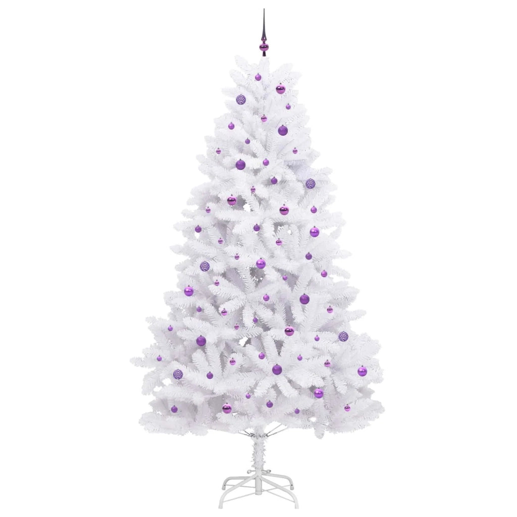 Albero di Natale Artificiale con Rami Pieghevoli Bianco 270 cm