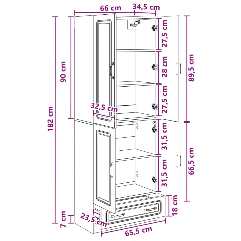 Set di armadi 2 pcs Grigio Cemento Legno ingegnerizzato 3416937
