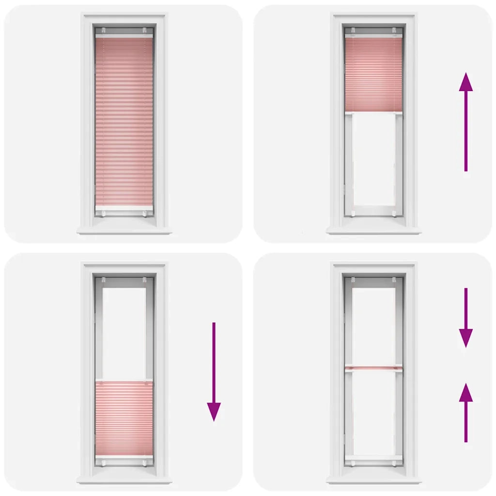vidaXL Tenda Plissettata Rosa 40x150 cm Larghezza Tessuto 39,4 cm
