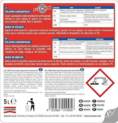 FULCRON PULITORE SGRASSANTE CONCENTRATO  lt.5    AREXONS