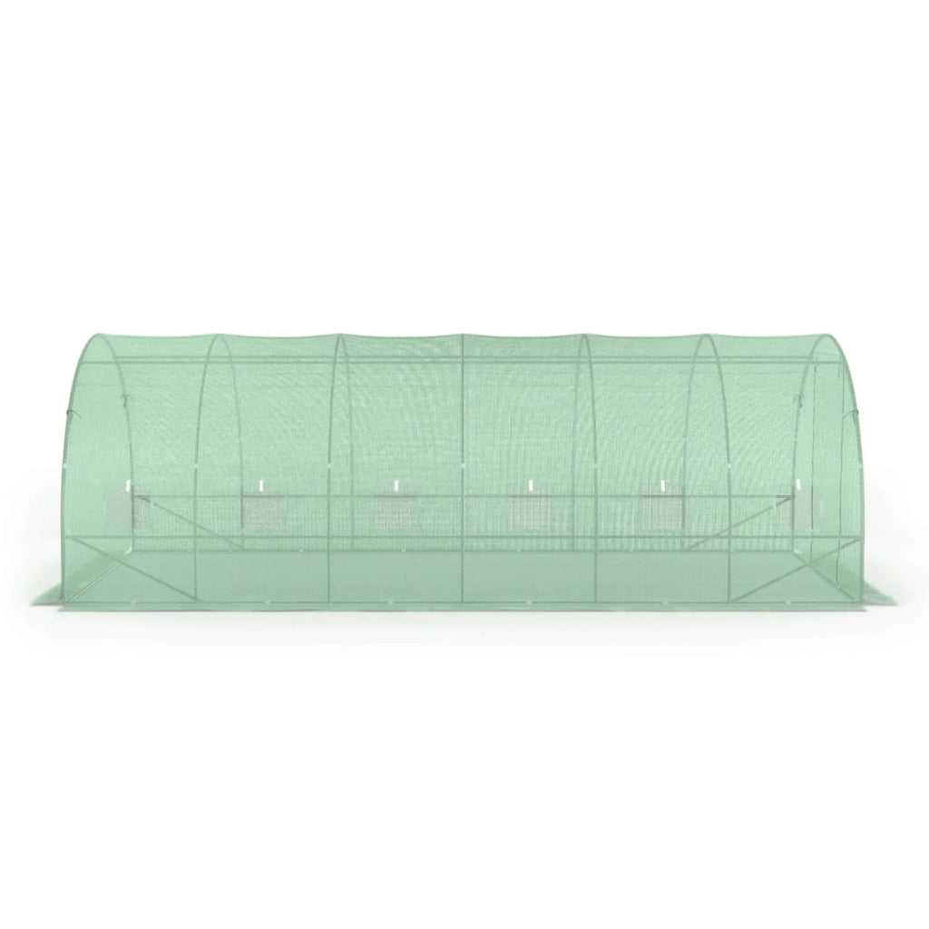 ProBache - Telone di ricambio per serra da giardino a tunnel da 18 m² (6 x 3 x 2 m), anti-UV, con porta e finestre, modello CRIMÉE verde