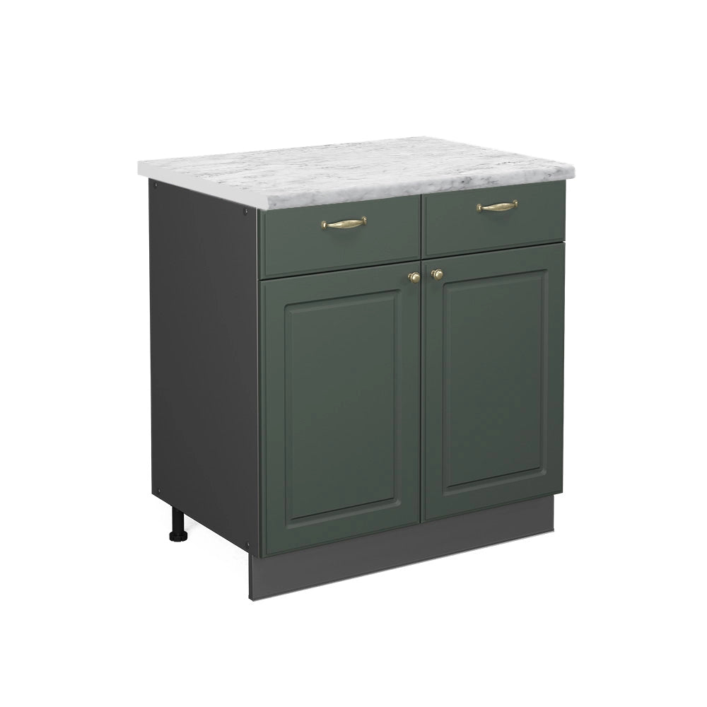 Mobiletto base per cucina Fame-Line Verde-oro rustico/Antracite 80 cm, PL Marmo Vicco