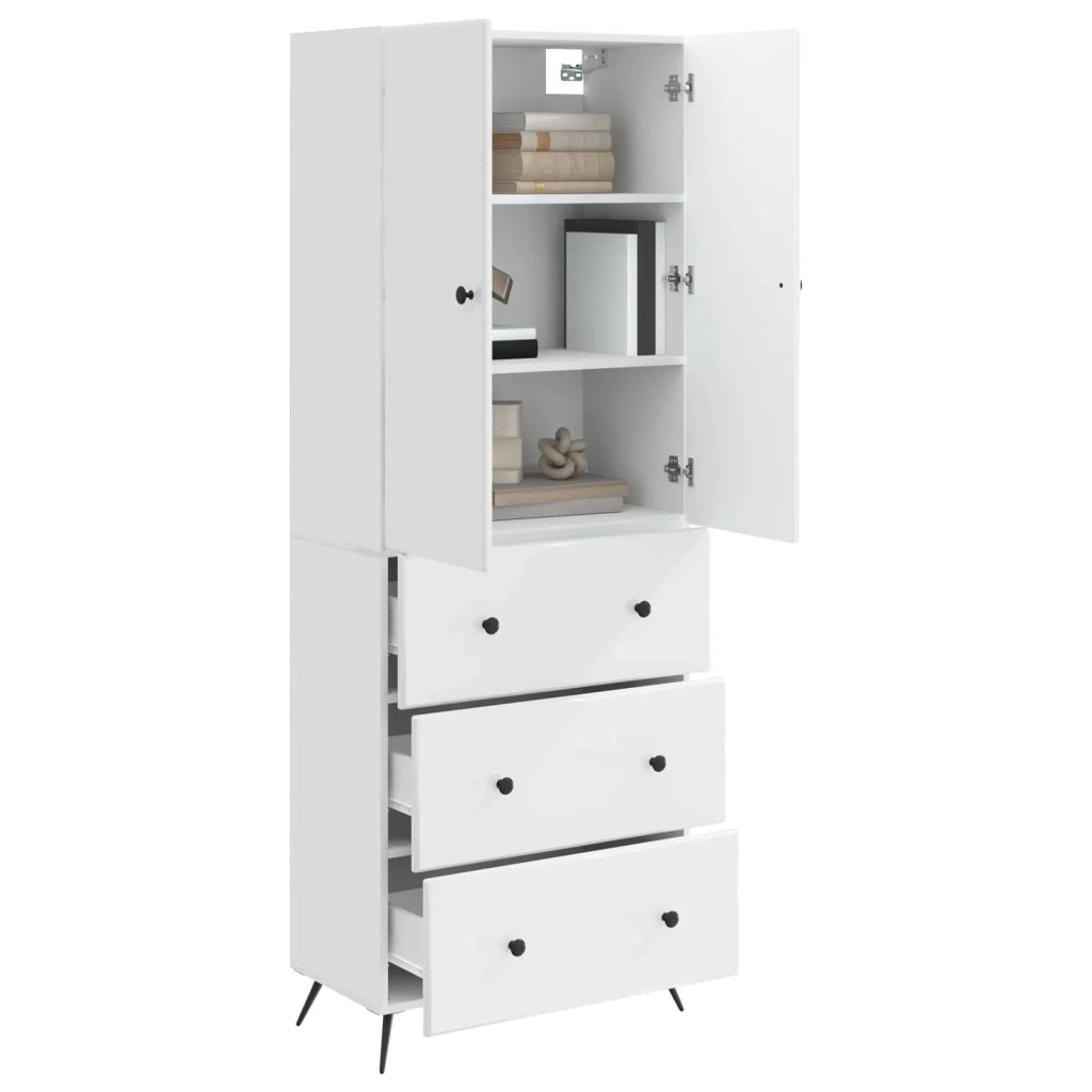 Set di armadi 2 pcs Bianco Lucido 66 x 34,5 x 90 cm