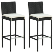 Sgabelli da Bar con Cuscini 2 pz Neri in Polyrattan cod mxl 71217