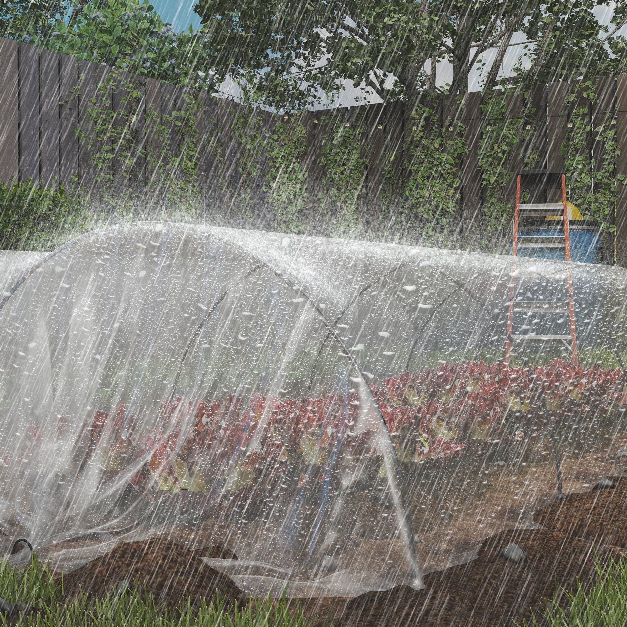 Copertura di Ricambio per Serra a Tunnel 6x10 m in PP Anti UV e Impermeabile Trasparente