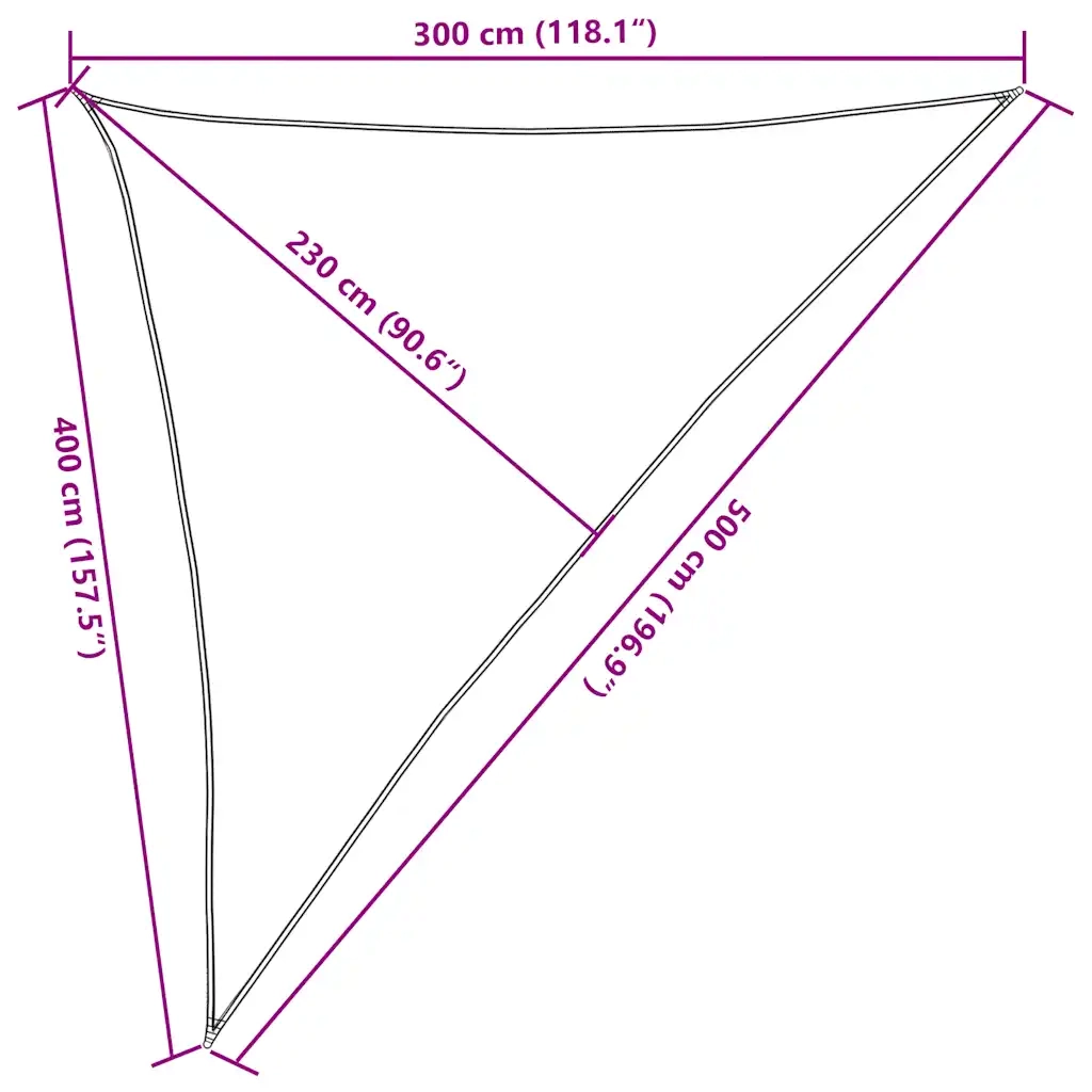 Vela Parasole 160 g/mÂ² Triangolare Arancione 3x4x5 m in HDPE