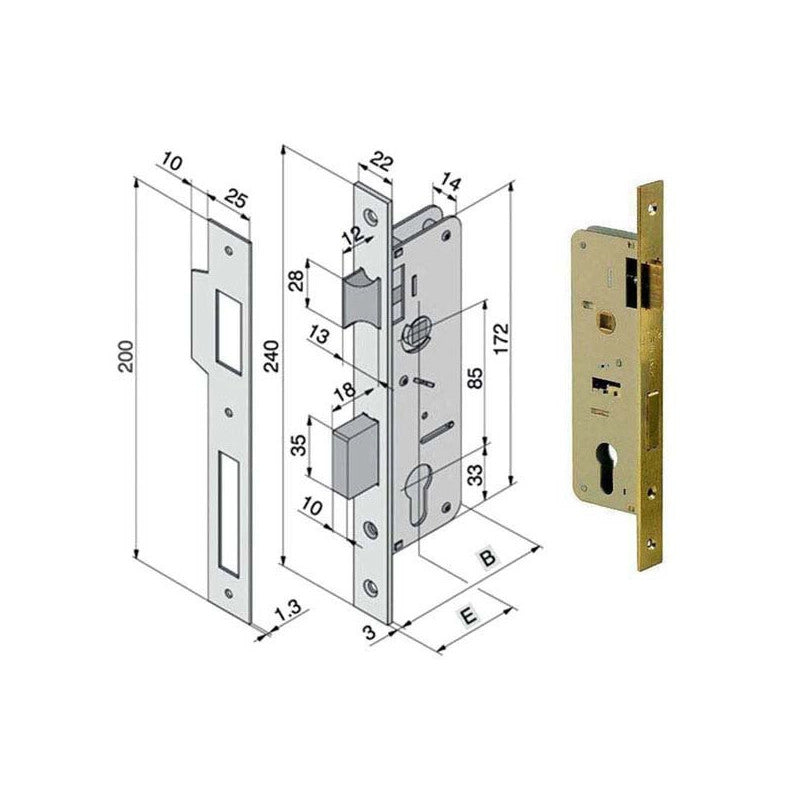 Serratura Inf.Legno 015.40.00.0 Welka