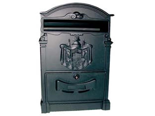 CASSETTA POSTALE IN ALLUMINIO PER ESTERNI RESIDENCE NERA  cm.25x9x41h. colore nero    QUALITY