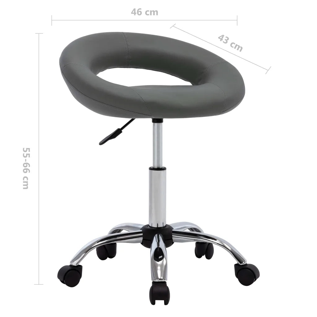 Sedia da Lavoro con Ruote Grigio in Similpelle 323668