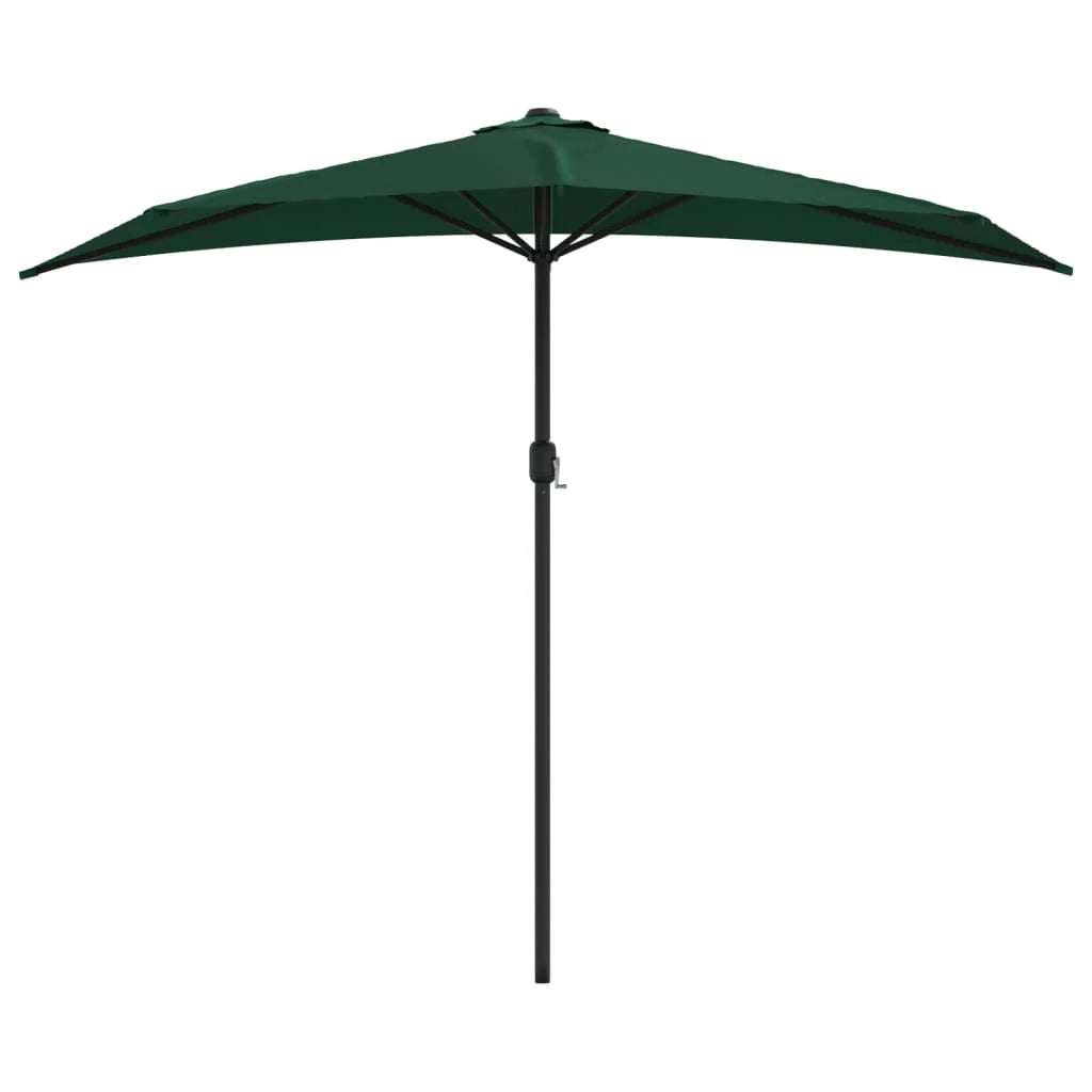 Ombrellone da balcone con palo in alluminio 270 x 135 cm metà verde 02_0008308