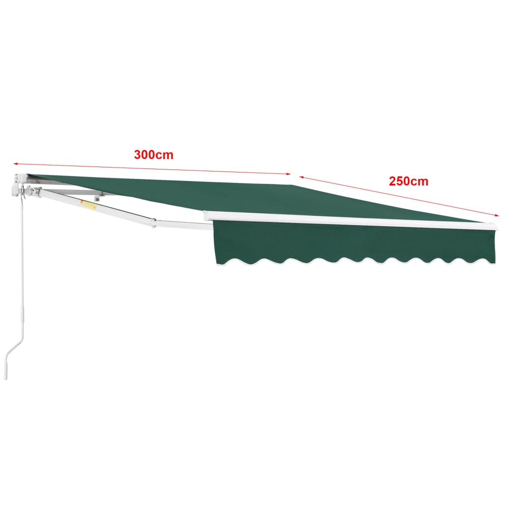 Tenda da sole con manovella 300 x 250 cm verde scuro 03_0008307