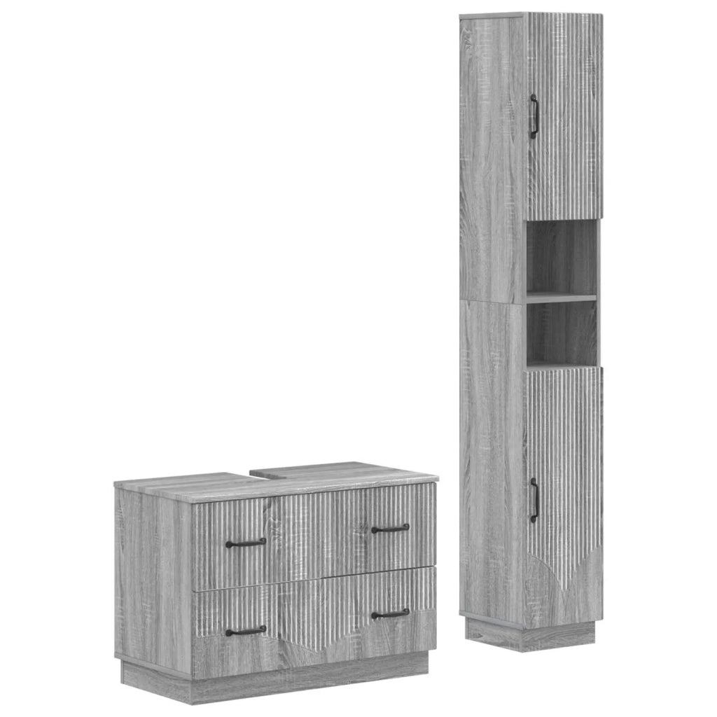 Set di Armadi da Bagno da 2 Pezzi HOORN Sonoma grigio 3417555