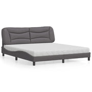 Letto con Materasso Hvar Grigio 180x200 cm in Similpelle