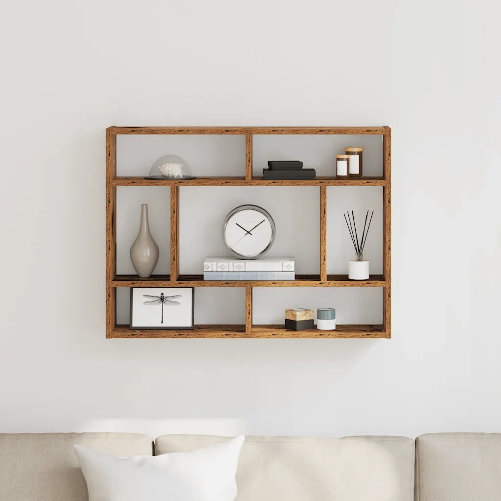 Mensola a Muro Legno Antico 75x16x55 cm in Legno Multistrato 862045