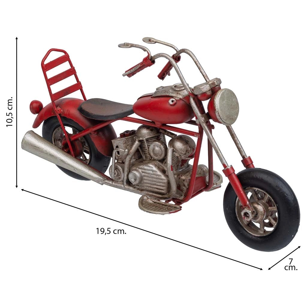Moto in metallo rosso 19,5x7x10,5h