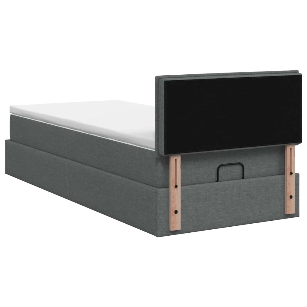 Letto ottomano con materasso Grigio Scuro 80 x 200 cm Tessuto 3456199