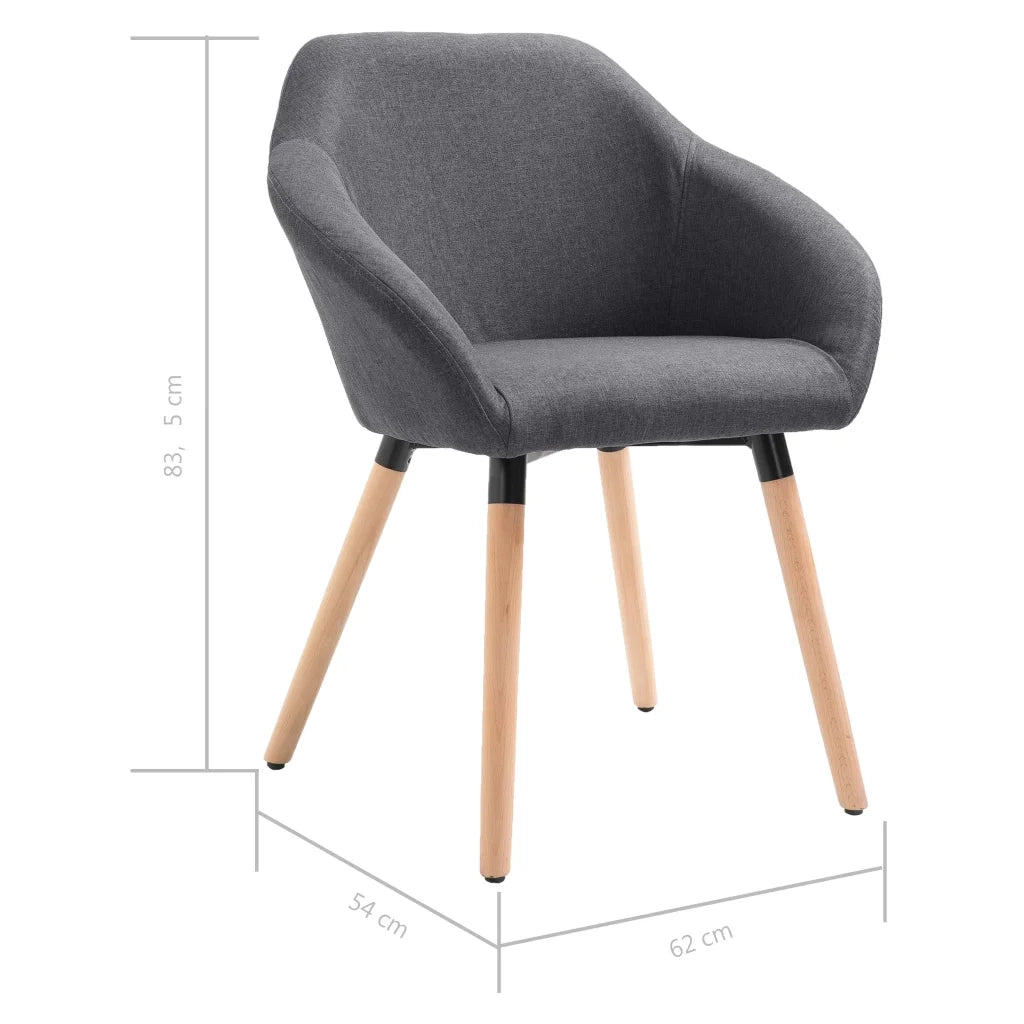 Sedie da Pranzo 6 pz Grigio Scuro in Tessuto 278418