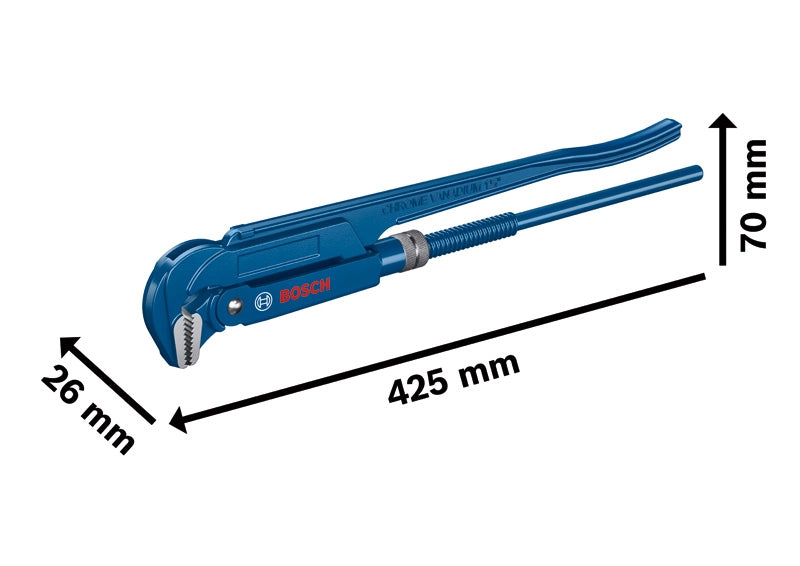 CHIAVE PER TUBI AD ANGOLO DI 90° LUNGA 420mm BOSCH PROFESSIONAL - 1600A02W3V