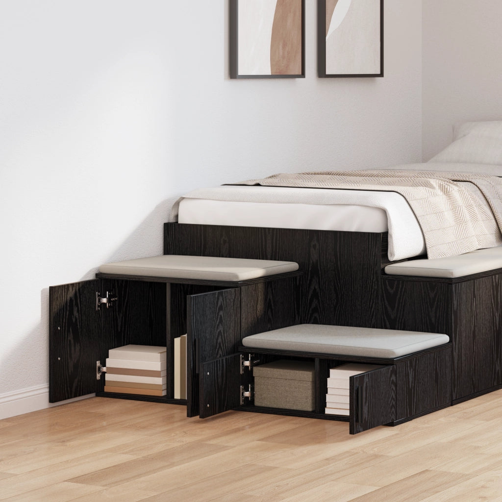 Armadio di Stoccaggio  Nero 118x41x40 cm in Legno Ingegnerizzato