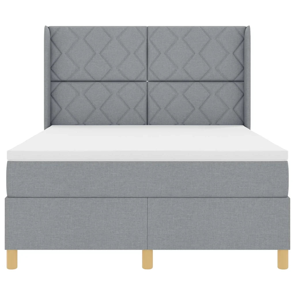 Letto a molle con testiera Grigio chiaro 140 x 190 cm Tessuto 3343749