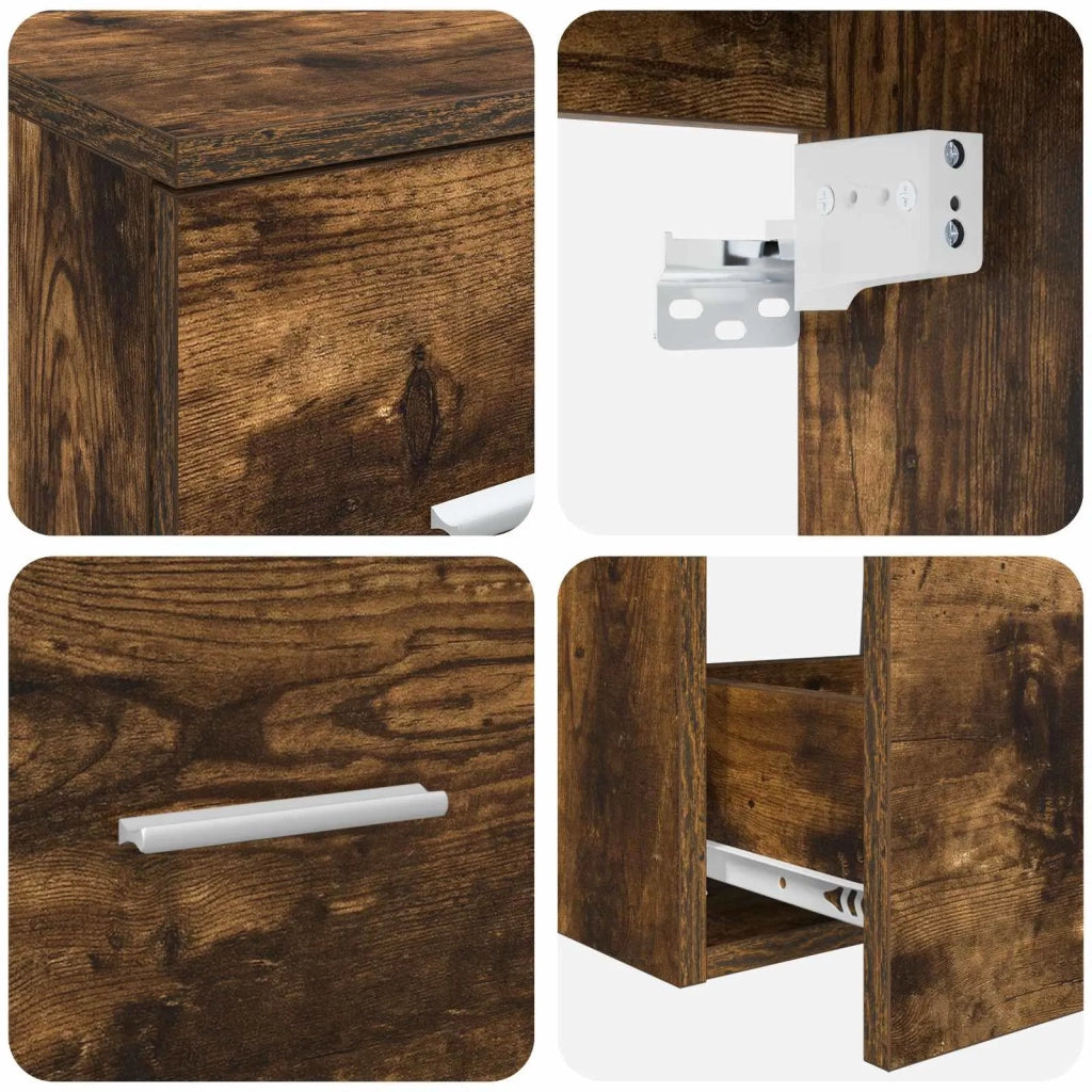 Set di mobili per il bagno 3 pz Rovere Fumo 3405943