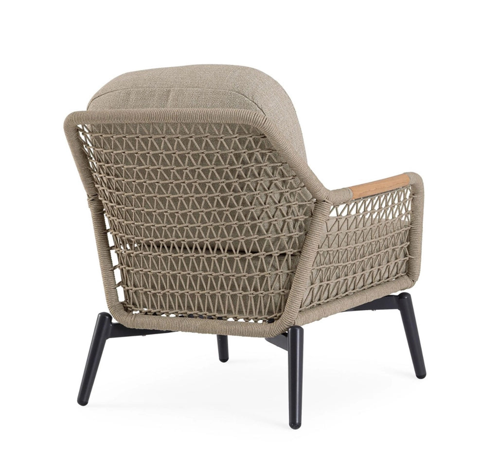 Poltrona da Giardino con Cuscini 75x98x85h cm in Alluminio e PP Eulero Antracite