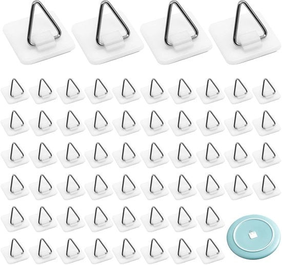 Hangers per autoadesivo - Adatti a diverse tipologie di fissaggio - 60 pezzi