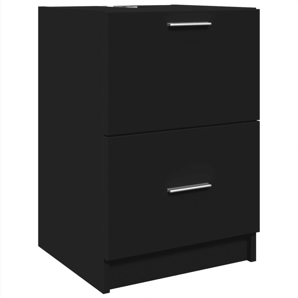 vidaXL Mobile Lavabo Nero 80x33x60 cm in Legno Multistrato