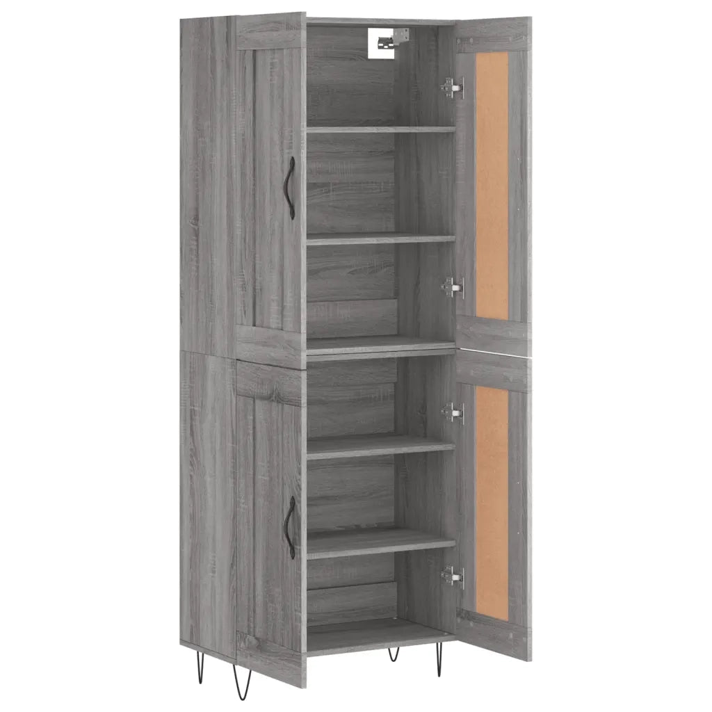 Credenza Grigio Sonoma 69,5x34x180 cm in Legno Multistrato 3199719
