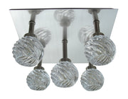 Plafoniera Gira 5xG9 quadrata cristallo nichel Candellux