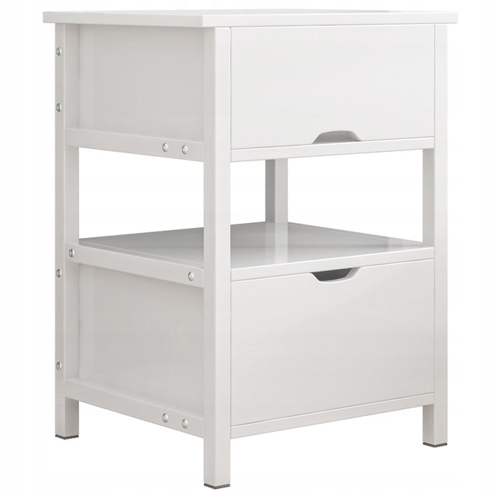 Comodino Bianco 45x38x55 cm Moderno e Funzionale