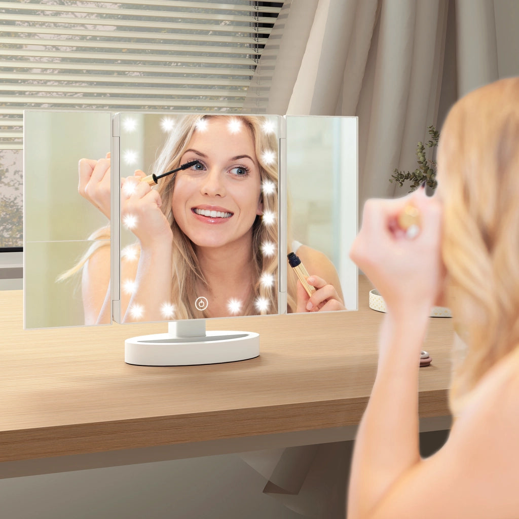 Specchio Trucco con Luce LED ¨C zephmum ¨C Bianco 21 Luci 1X/2X/3X