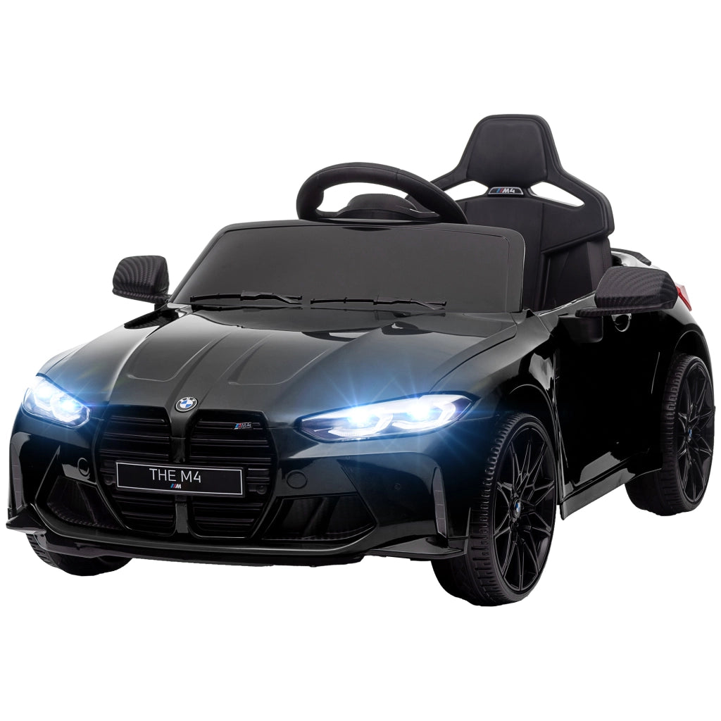 Macchina Elettrica per Bambini a Licenza BMW M4 con Telecomando, Clacson e Fari, 108x69.5x51 cm, Nera