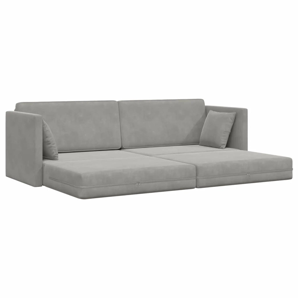 Divano-letto da pavimento Grigio chiaro 213 x 70 x 77 cm 4106726