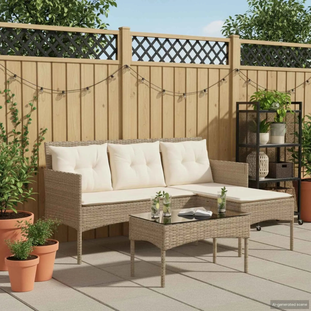 Set Divano da Giardino con cuscino 2 pz | Set Salotto da Giardino polyrattan