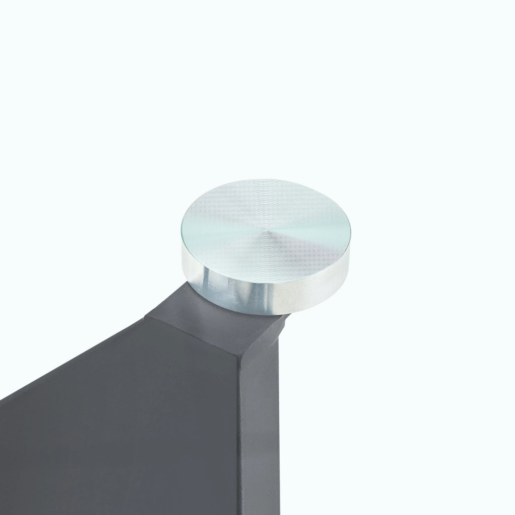 Tavolino da caffè rotondo in vetro temperato nero Ø ca. 85 cm, design geometrico