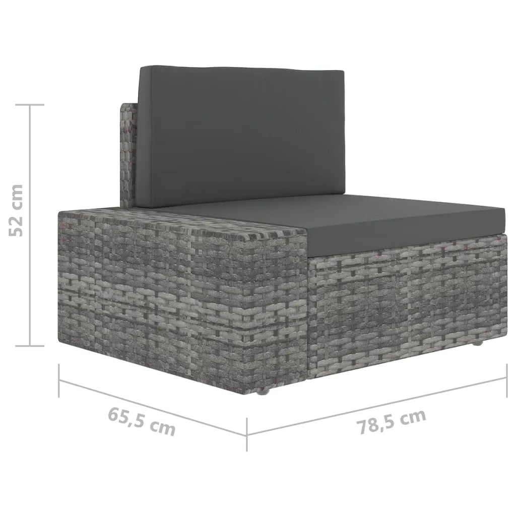 Set Divani da Giardino 5 pz con Cuscini in Polyrattan Grigio 3067180