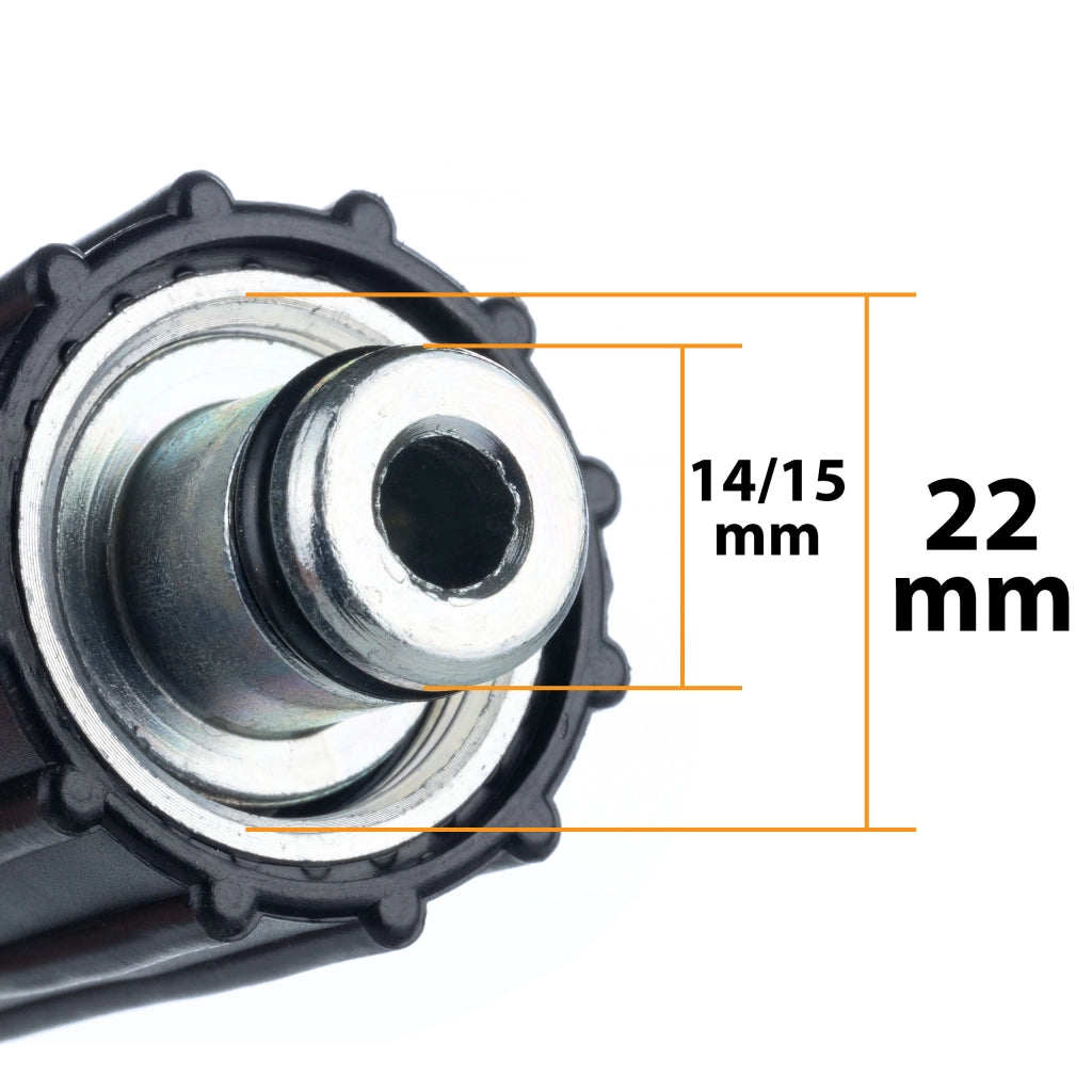 Tubo Alta Pressione 15m M22-QC – Click Connect, Oplot Nylon, 200 Bar | Compatibile con Idropulitrici Lavor Modelli Vari