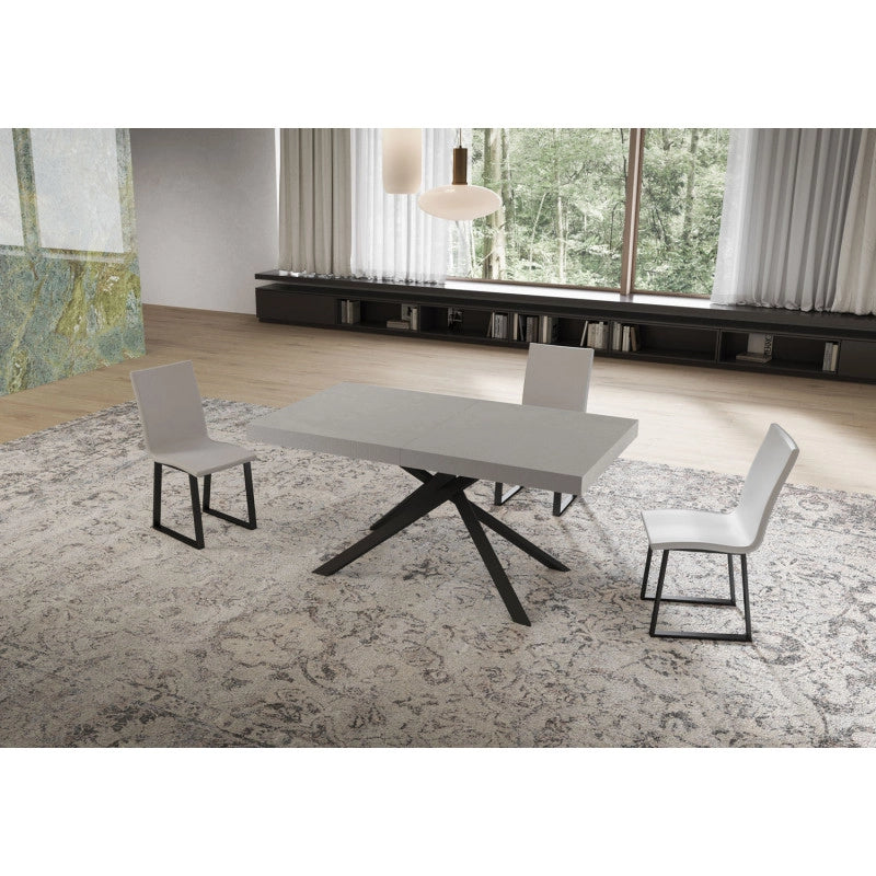 Tavolo allungabile 160/264x90 cm Niket telaio Antracite - Cashmere