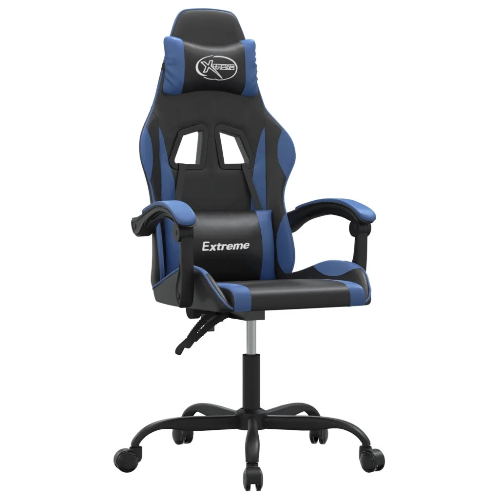 vidaXL Sedia da Gaming Nera e Blu in Similpelle