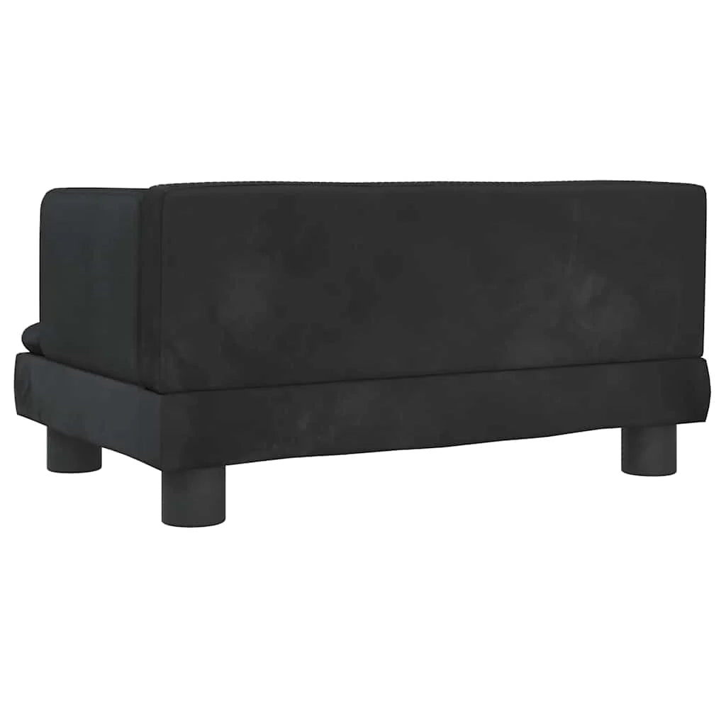 Cuccia per cani con cesto divano confortevole 60 x 40 x 30 cm velluto nero 02_0042729