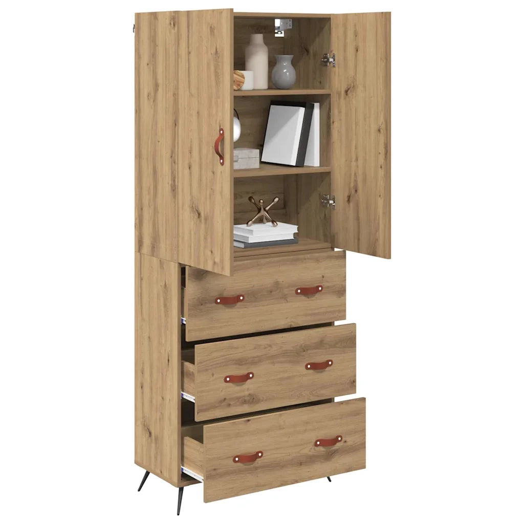 Credenza | Madia | Buffet da pranzo | Armadio da pranzo con cassetto Rovere artigianale 69,5 x 34 x 180 cm