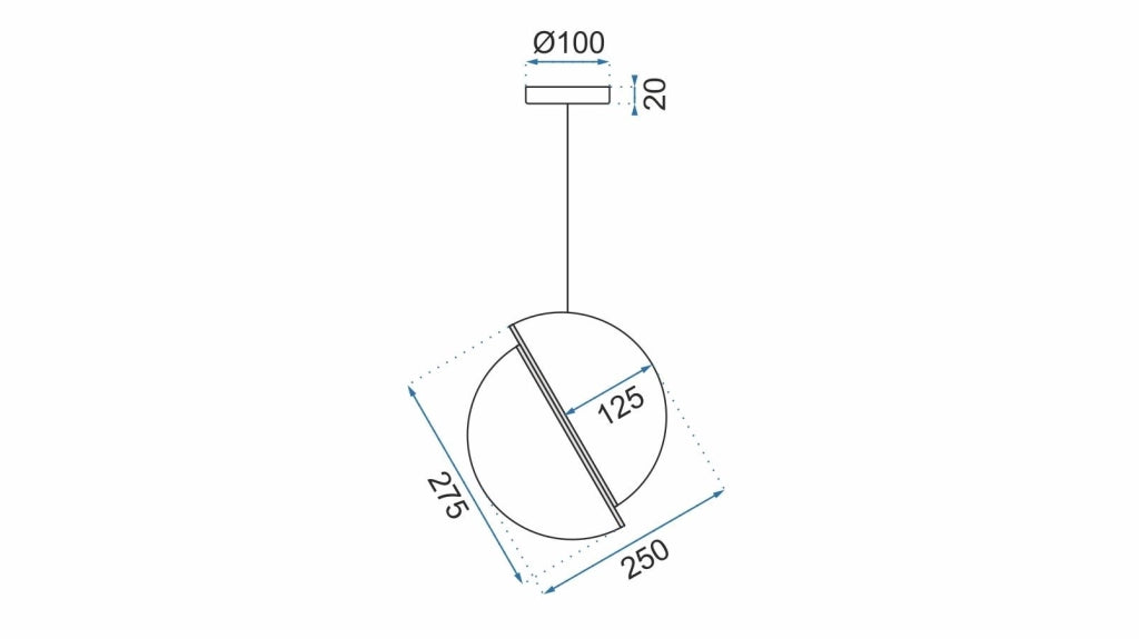 Lampada Da Soffitto Pensile Acrilico Palla Bianco Oro APP481-1CP