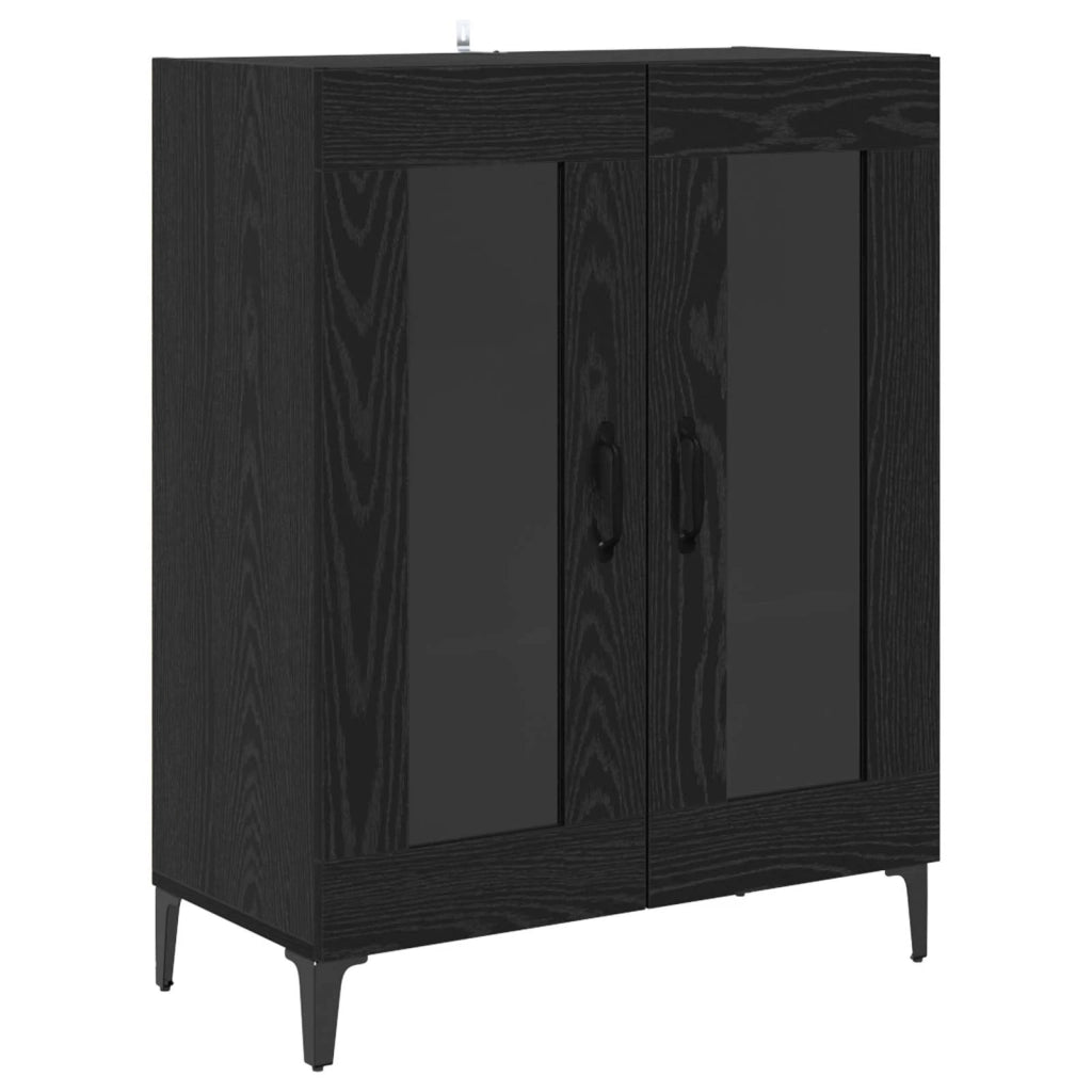 Credenza-Buffet-Armadio da cucina Rovere Nero 69,5 x 34 x 180 cm Legno multistrato 761012