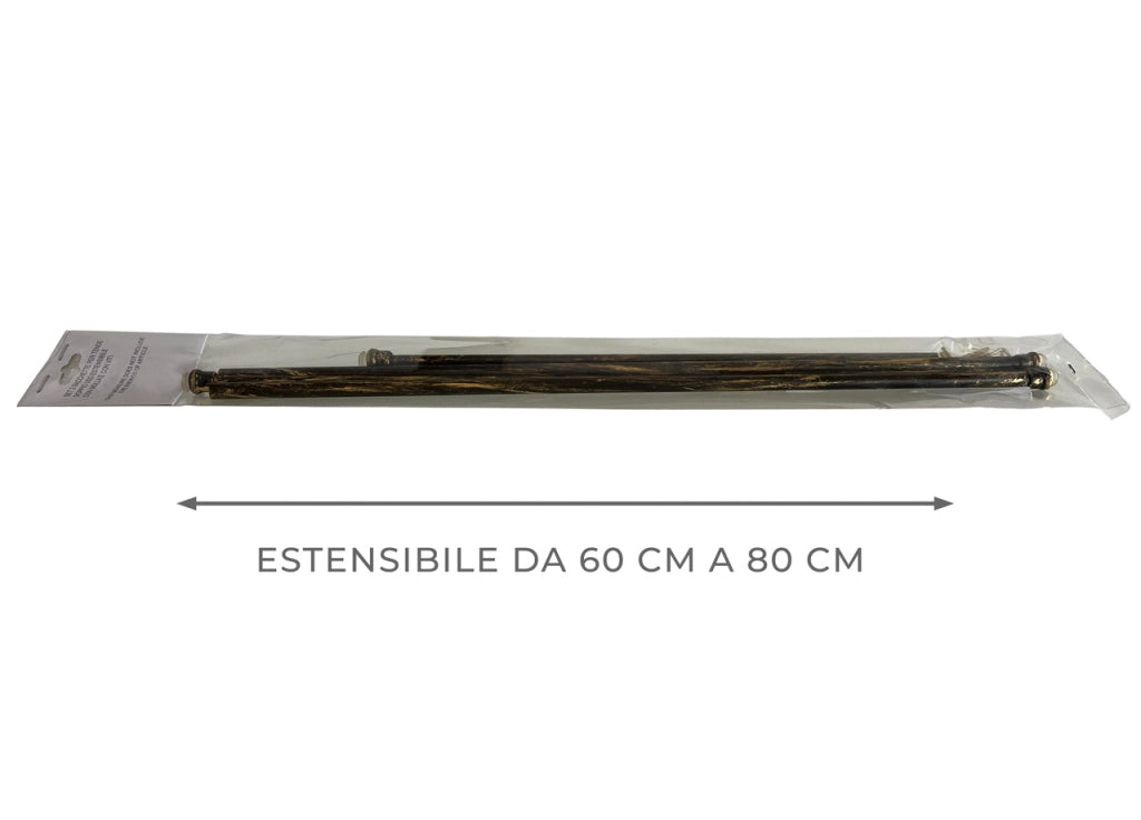 Bacchette Tende A Pressione Bastone Tenda Estensibile Astina Con Molla - 60-80 - Nero-Oro