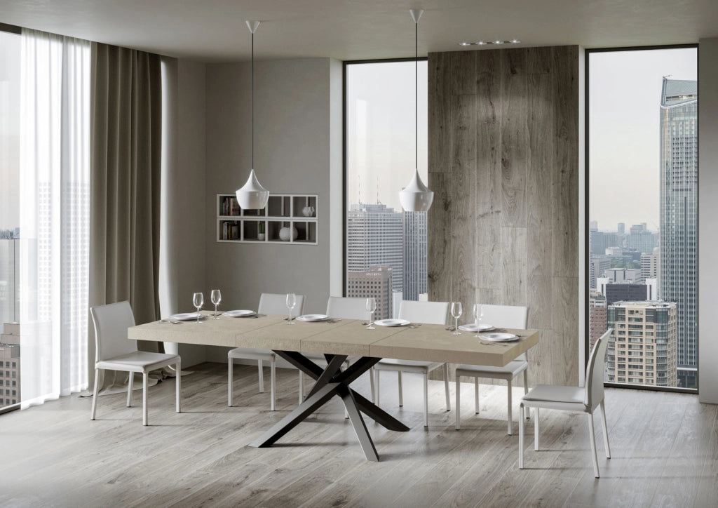 Tavolo allungabile 90x180/440 cm Volta Premium cashmere gambe antracite