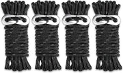 4 pezzi di rifrangente 4 m, set di corda paracord 4 mm, corda rifrangente in nylon, corda per tenda con spanna in alluminio per tenda, campeggio, bracciale, outdoor nero