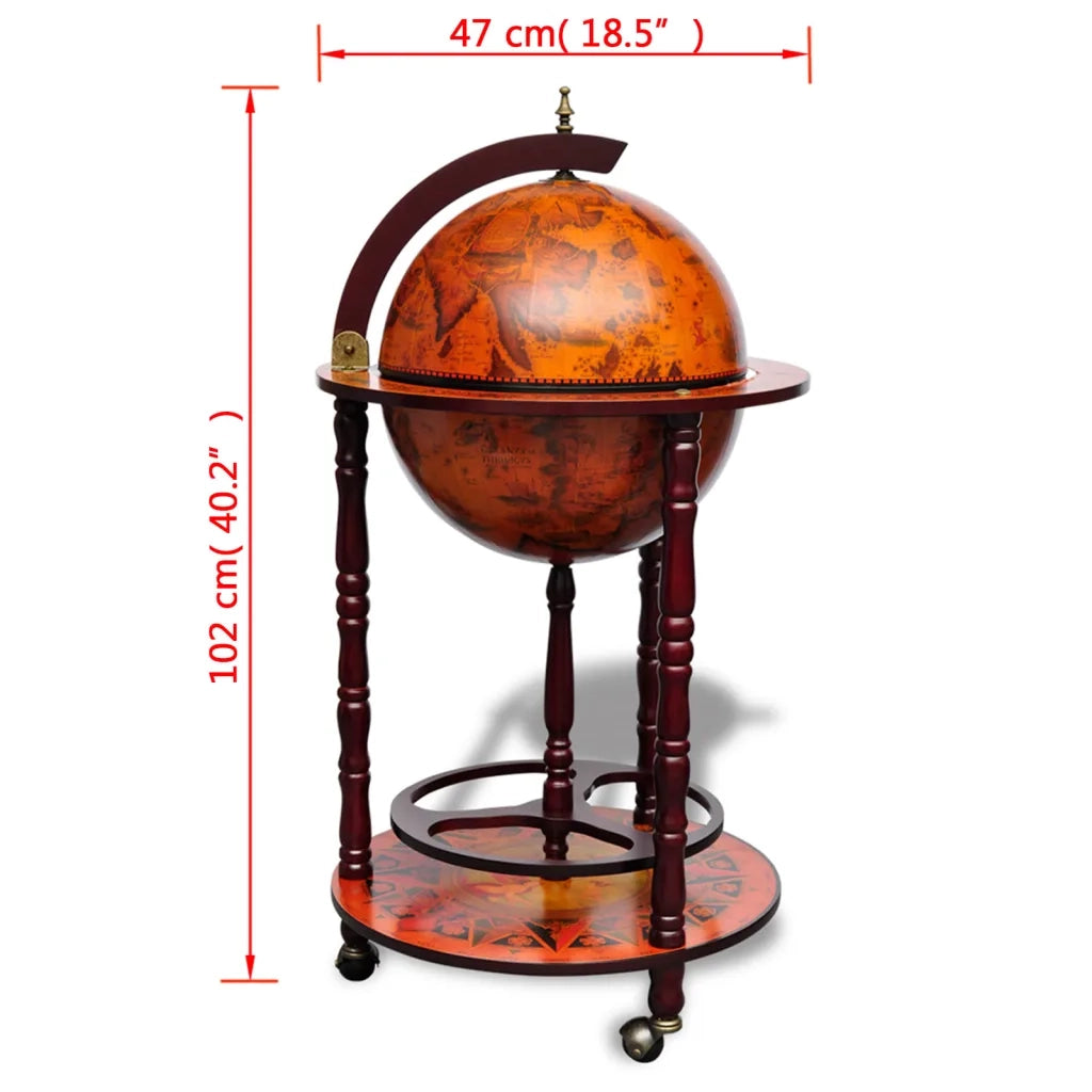 Minibar a Forma di Globo con Supporto in Legno di Eucalipto  cod mxl 53926