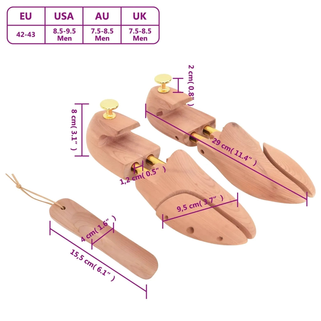 Allarga Scarpe con Calzascarpe EU 42-43 Legno Massello Cedro 155234